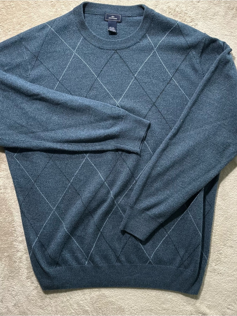 Dockers Blue Argyle Sweater XL